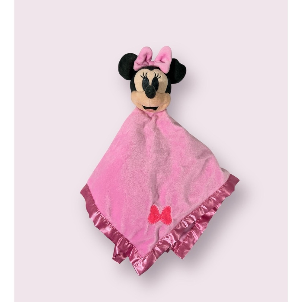 Disney Baby Minnie Mouse Pink Security Blanket Lovey Plush Stuffed Animal Toy